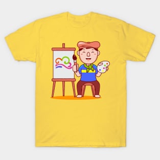 Cute Artist Cartoon T-Shirt